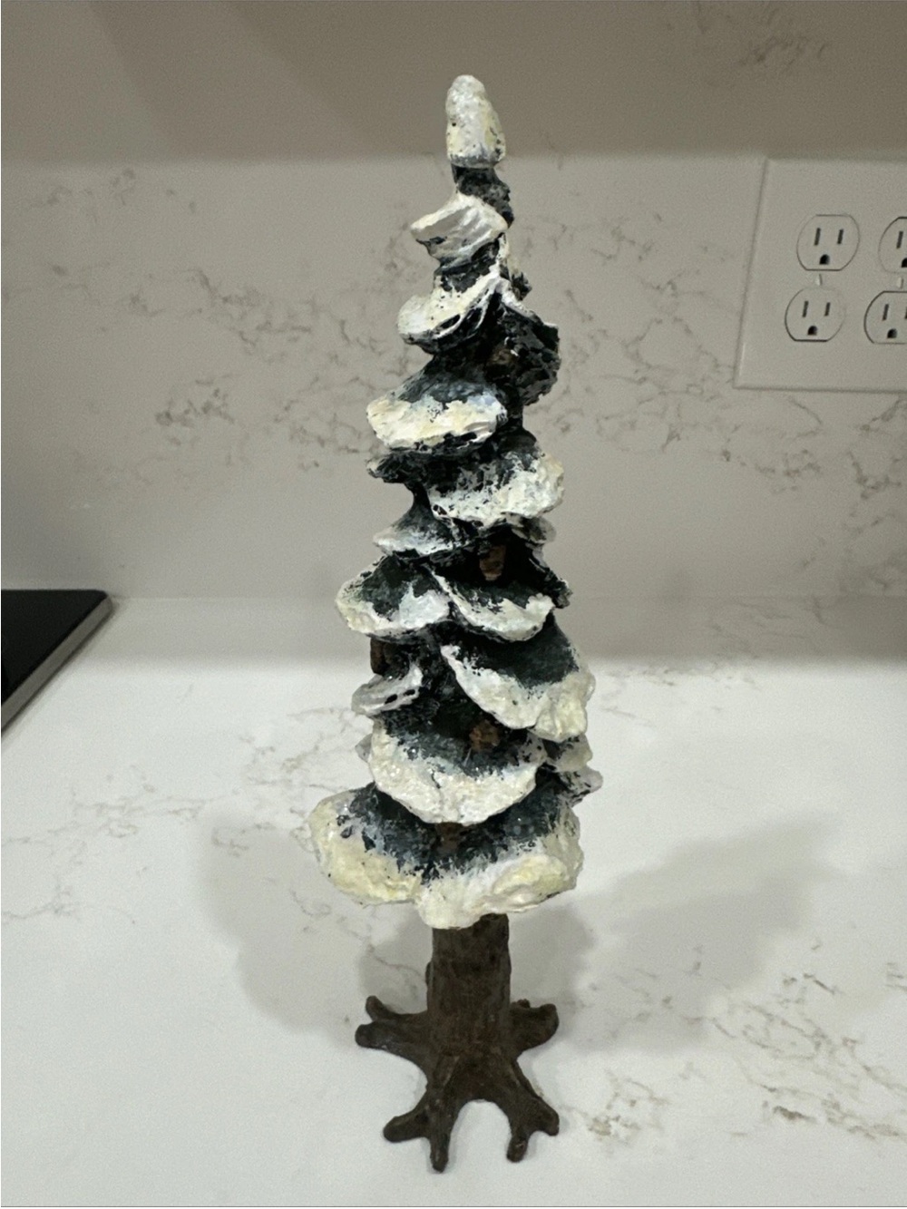 Dept 56 Resin Frosted Tree with Pinecones 10.5" Tall